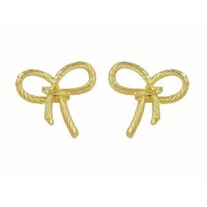 Gold Bow Stud Earrings